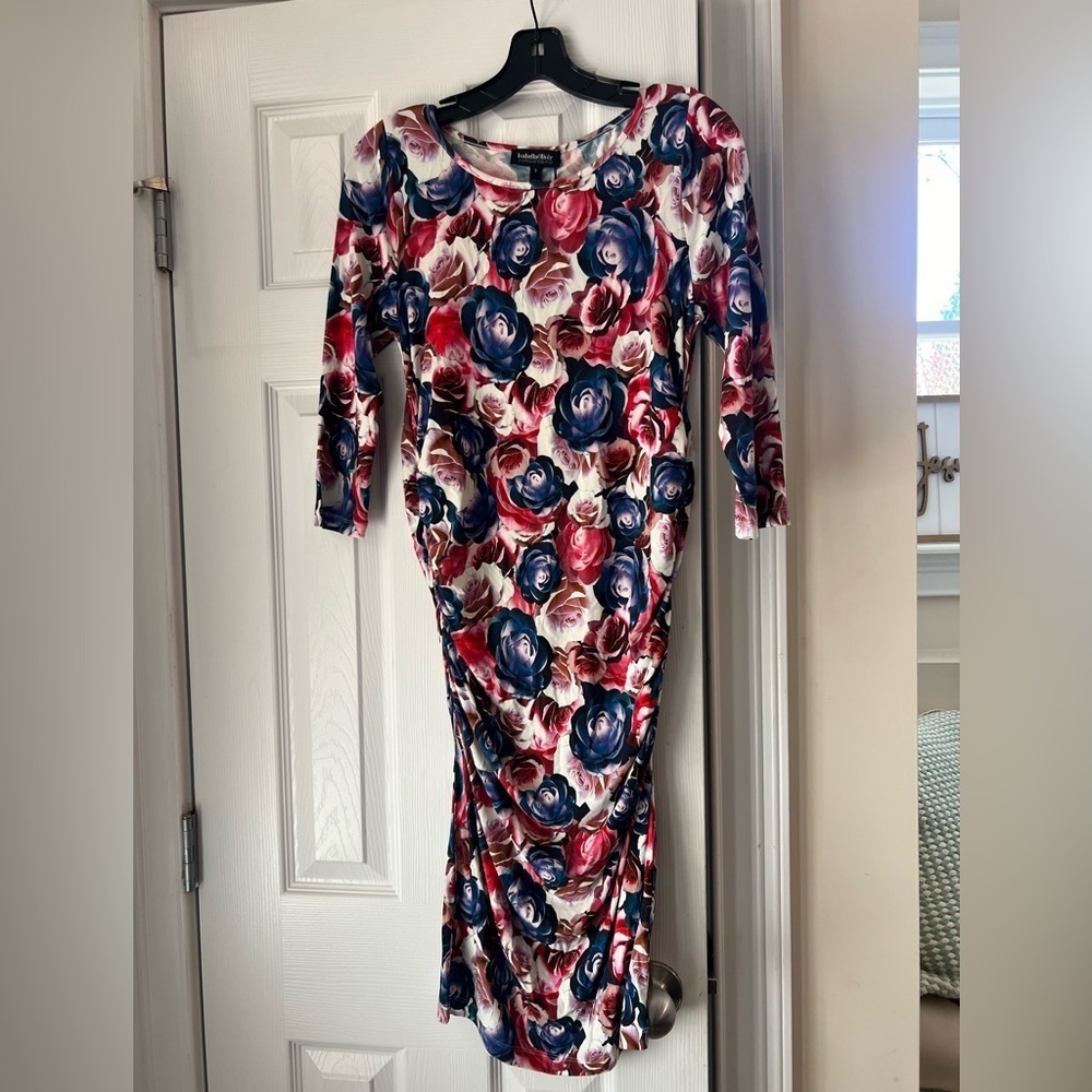 NWT Isabella Oliver for A Pea in the Pod pink floral 3/4 sleeve dress. US Sz… - Picture 3 of 7